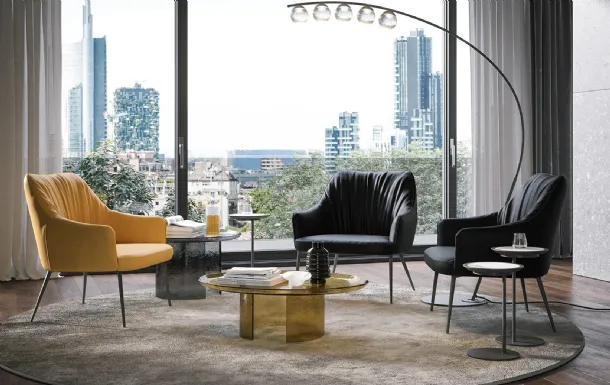 Agata Lounge leather armchair by Tonin Casa.