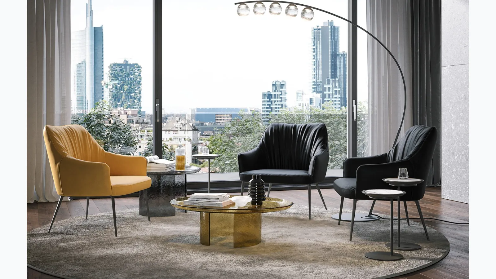 Agata Lounge leather armchair by Tonin Casa.