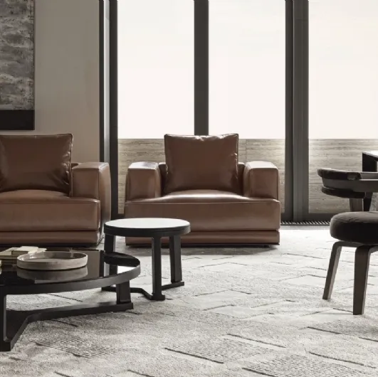 Augusto leather armchair by Molteni & C