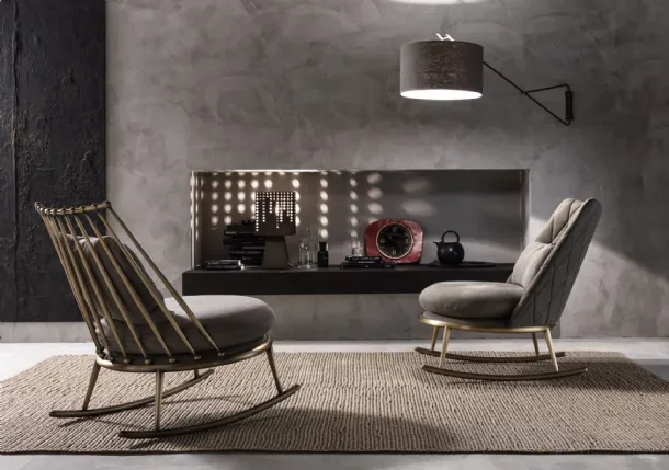 Aurora Bacchettata rocking armchair by Cantori.
