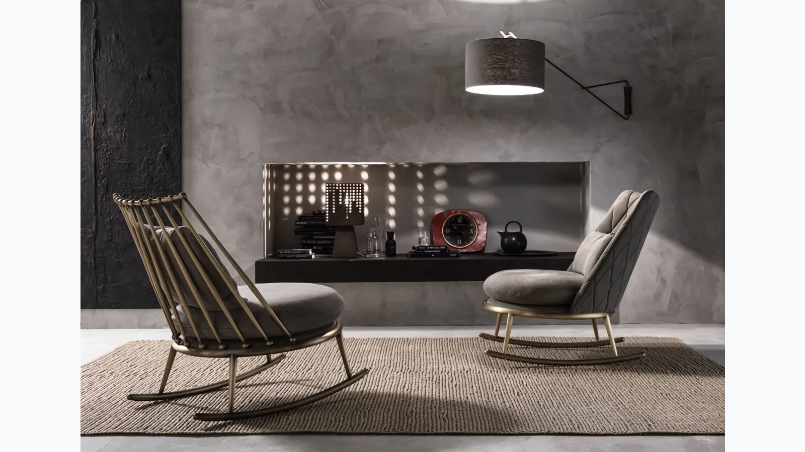 Aurora Bacchettata rocking armchair by Cantori.