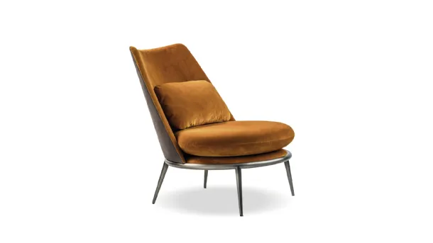 Aurora armchair in padded fabric by Cantori.