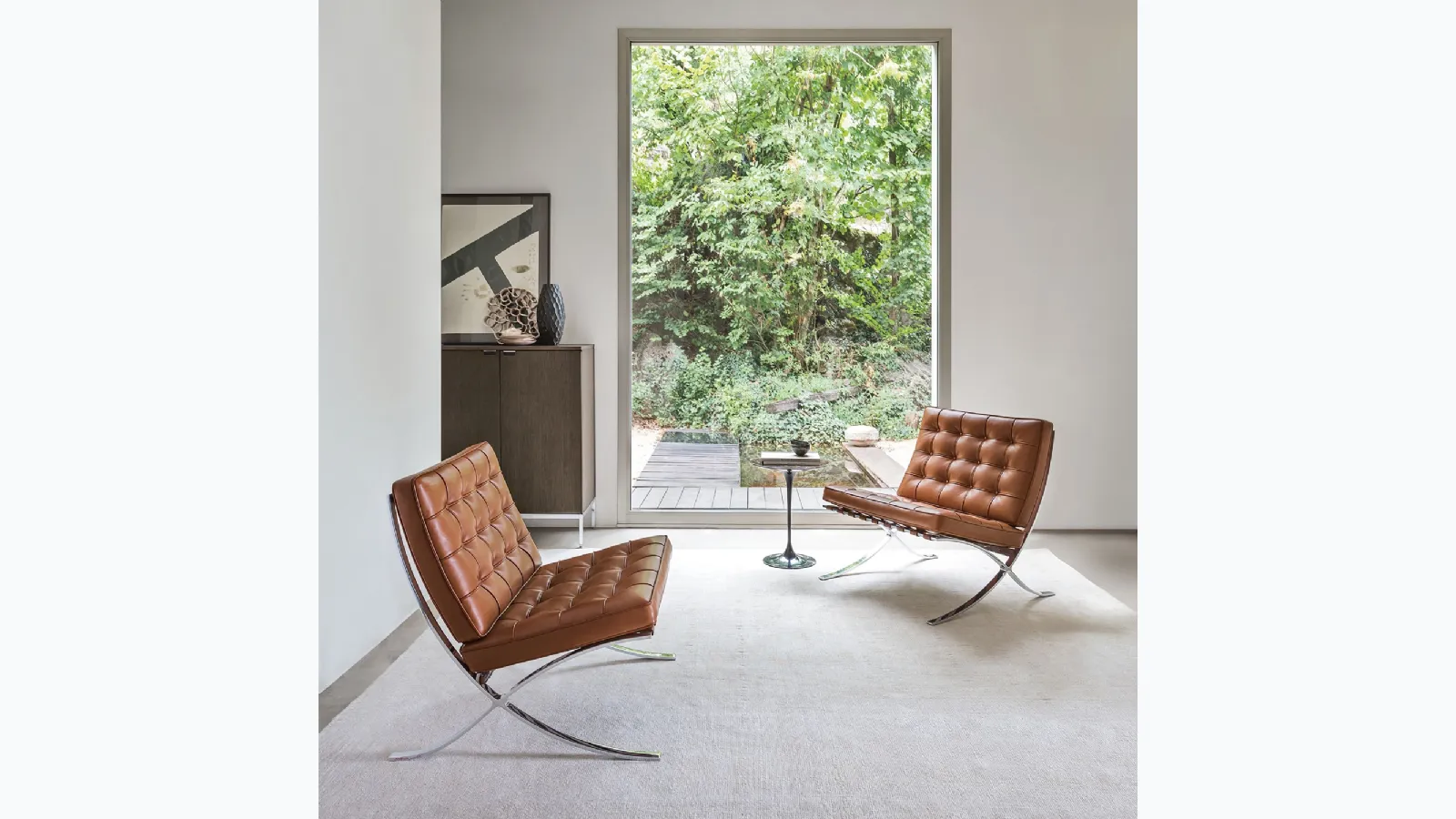 Knoll's Barcelona® Chair armchair.