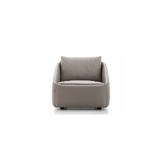 Armchair with leather exterior and Bend fabric seat by Ditre Italia.