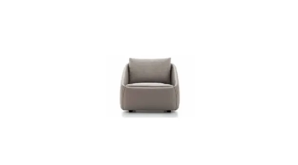 Armchair with leather exterior and Bend fabric seat by Ditre Italia.
