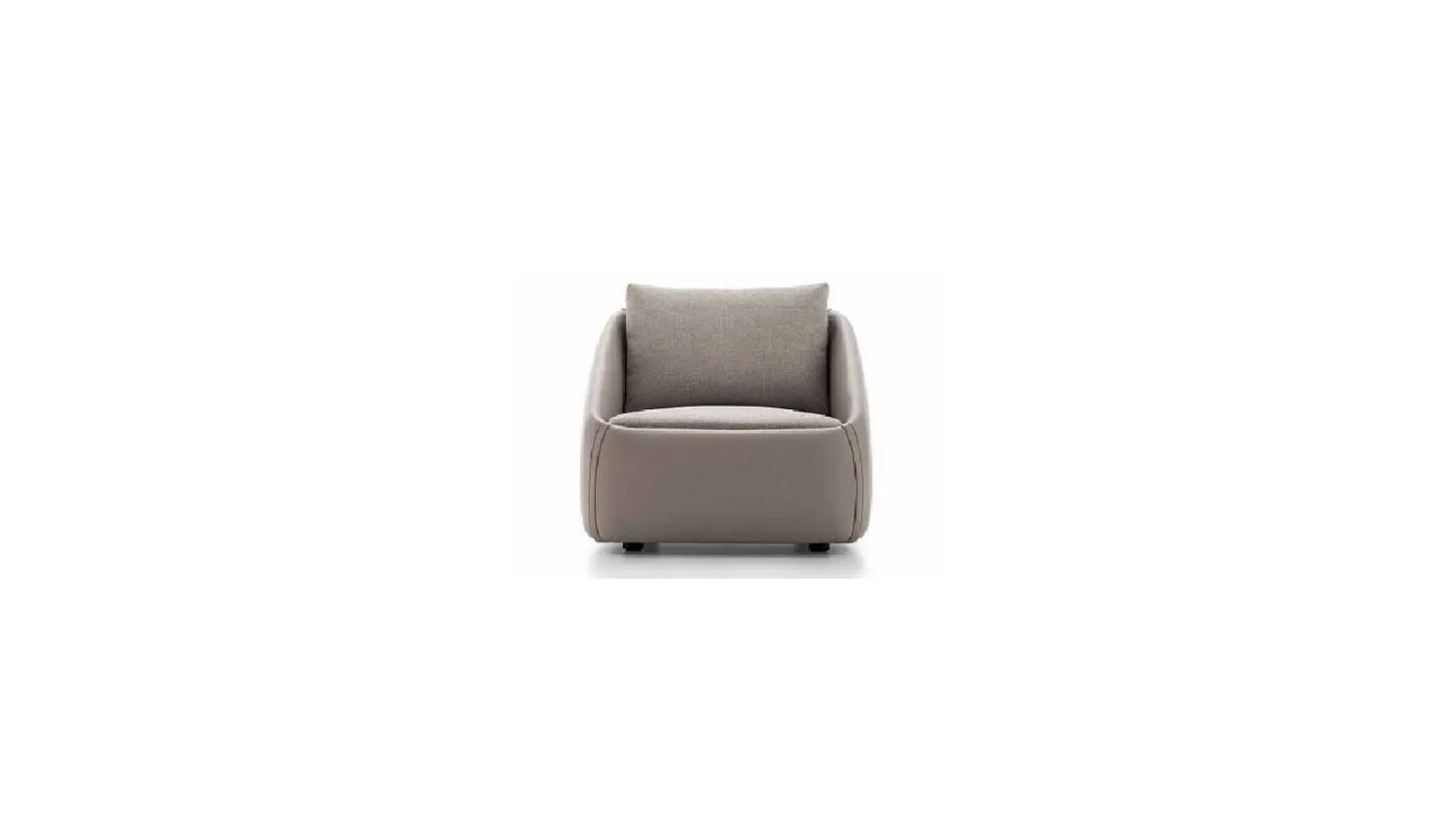 Armchair with leather exterior and Bend fabric seat by Ditre Italia.