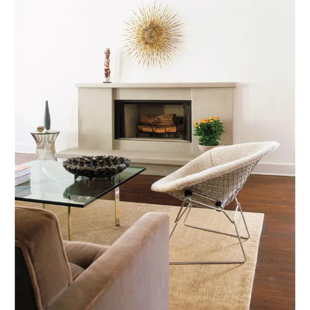 Bertoia Large Diamond™ Chair, a metal chair upholstered in Knoll fabric