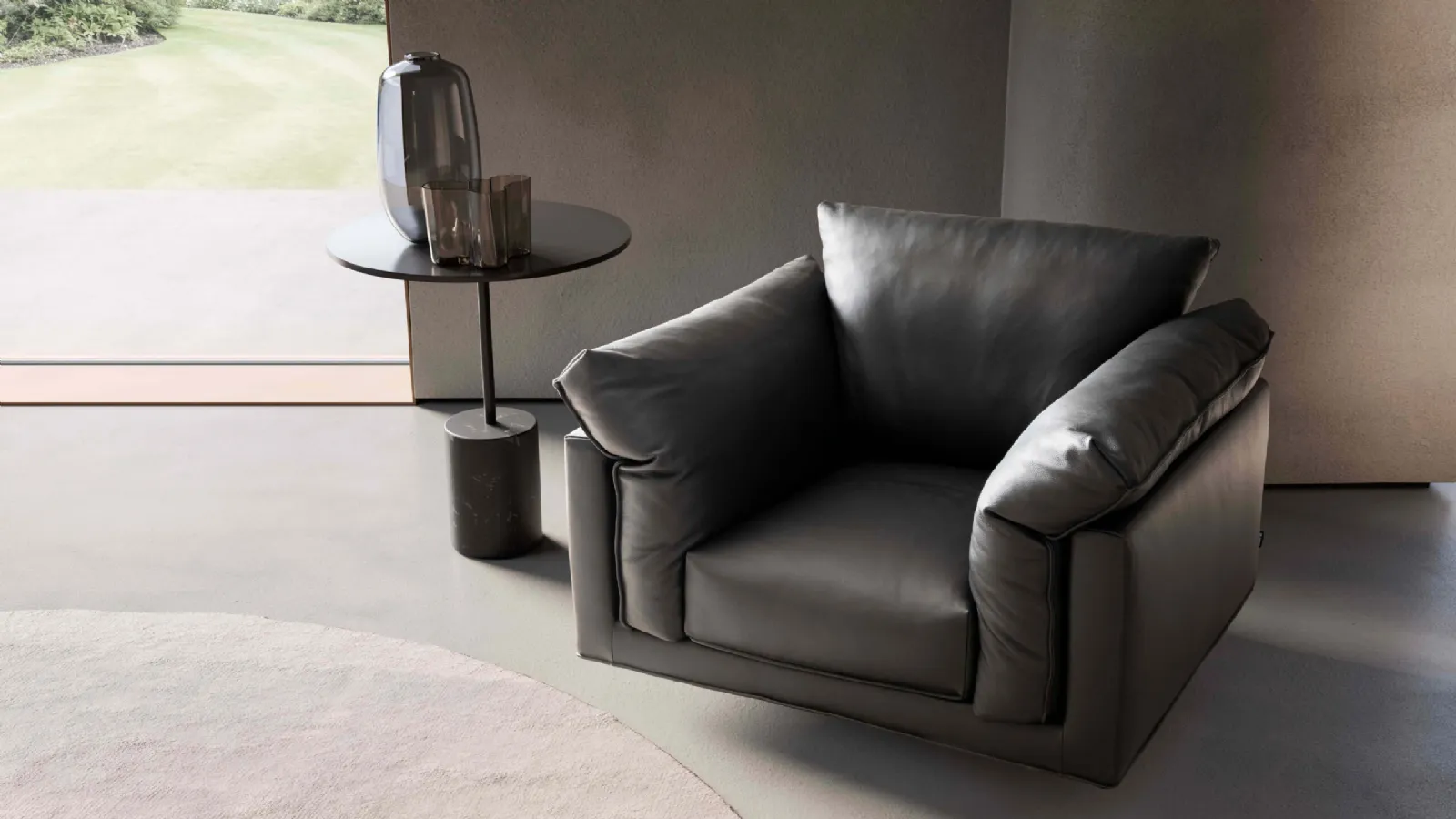 Leather armchair Charles by Valentini
