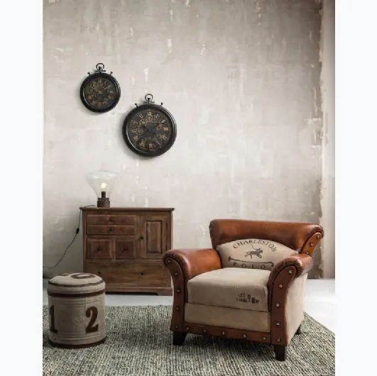 Leather Charleston armchair by Bizzotto