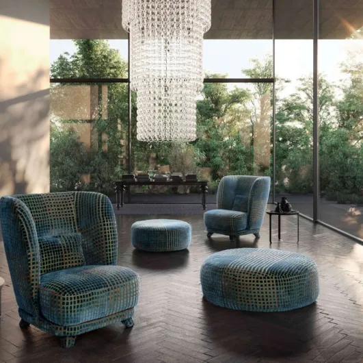 Criss Cross fabric armchair by Valentini
