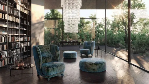 Criss Cross fabric armchair by Valentini