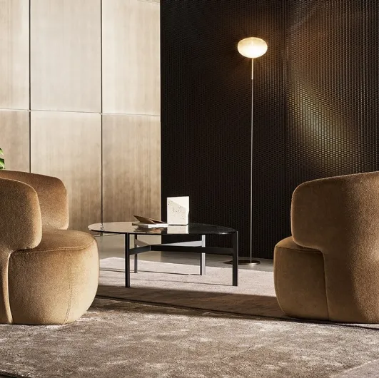 Doge armchair in padded fabric by Bonaldo