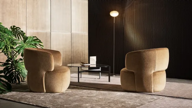 Doge armchair in padded fabric by Bonaldo