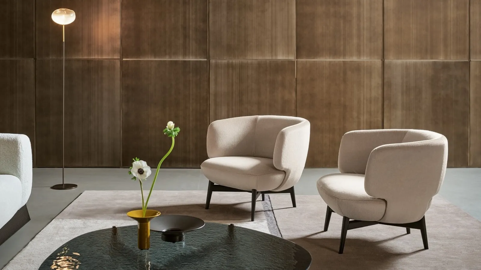 Doge armchair in padded fabric by Bonaldo
