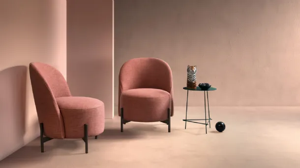 Armchair in Ebe fabric by Samoa