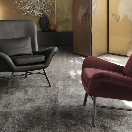 Flap armchair in leather or fabric by Valentini.