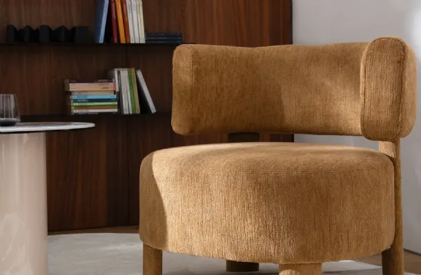 Armchair upholstered in Glen Soft fabric by Calligaris
