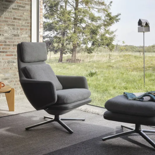 Grand Relax Armchair & Ottoman by Vitra