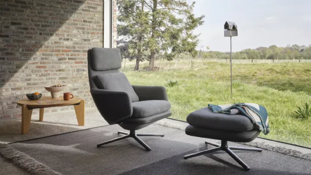 Grand Relax Armchair & Ottoman by Vitra