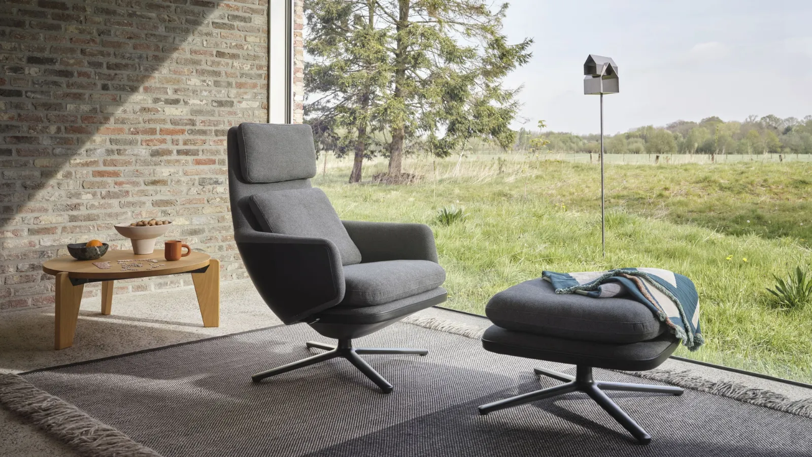 Grand Relax Armchair & Ottoman by Vitra