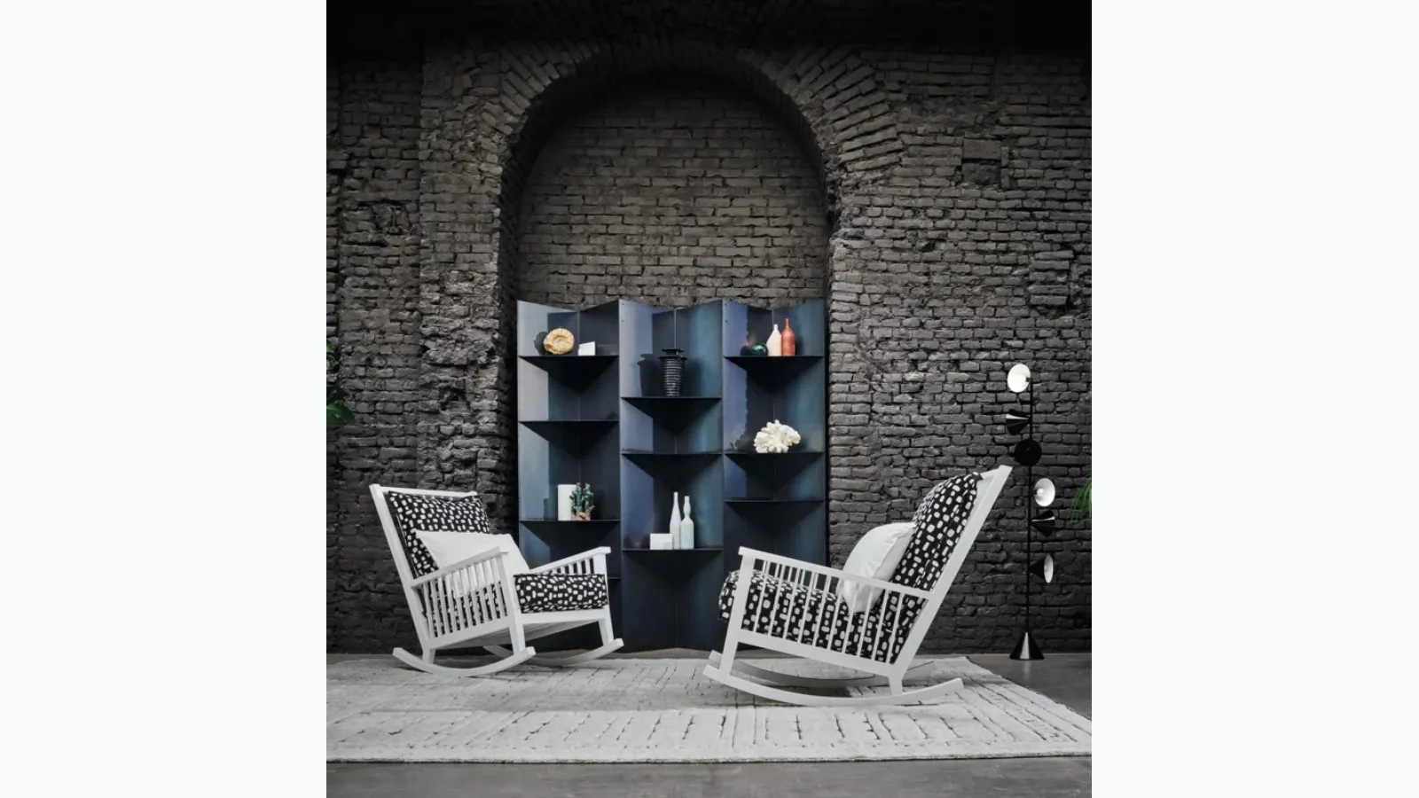 Gervasoni's Gray rocking armchair