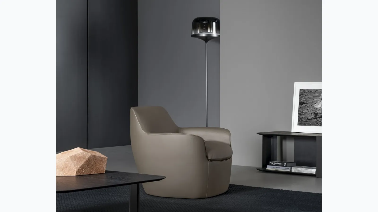Leather armchair Kitai by Bonaldo