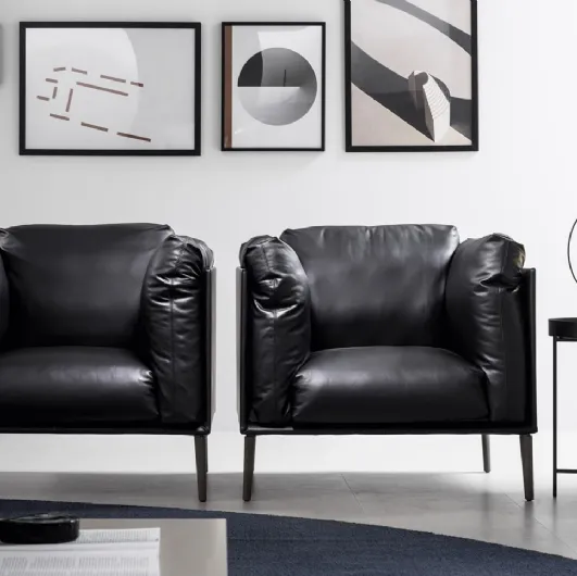 Kubì leather armchair by Novamobili