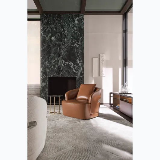 Leather armchair Lucio by Molteni & C
