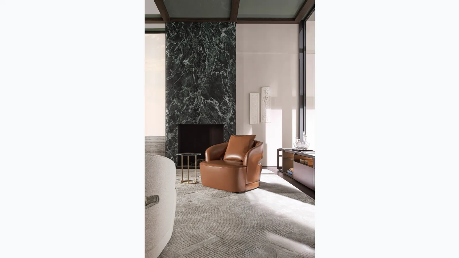 Leather armchair Lucio by Molteni & C