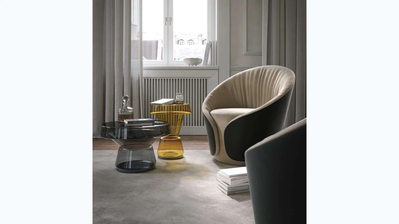 Mama armchair in fabric and leather by Tonin Casa.