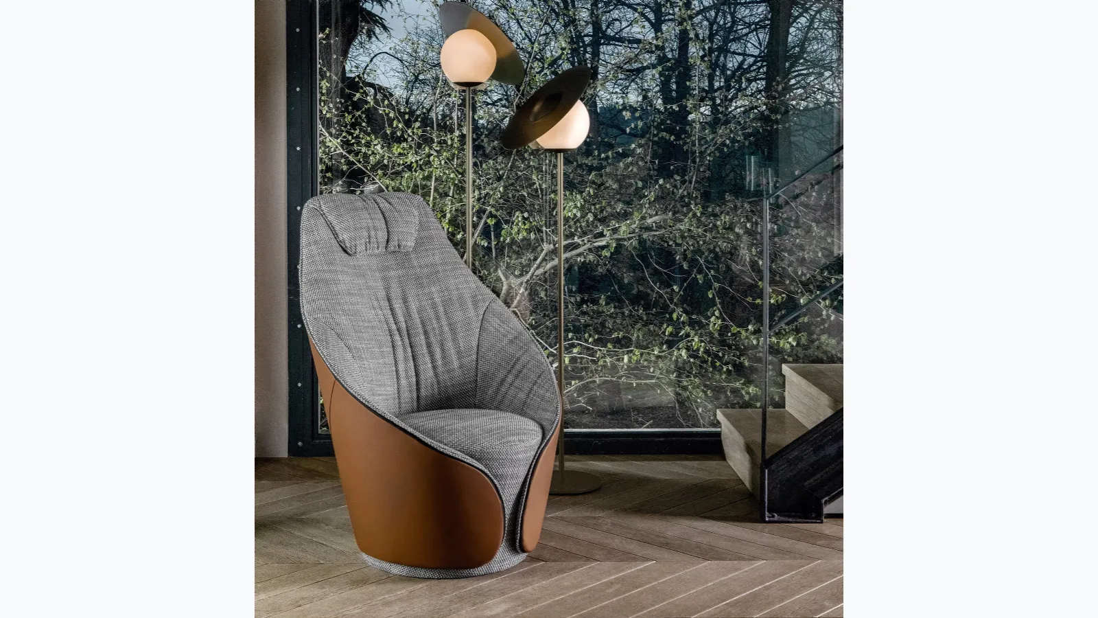 Mama armchair in fabric and leather by Tonin Casa.