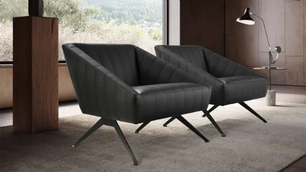 Marilin leather armchair by Valentini.