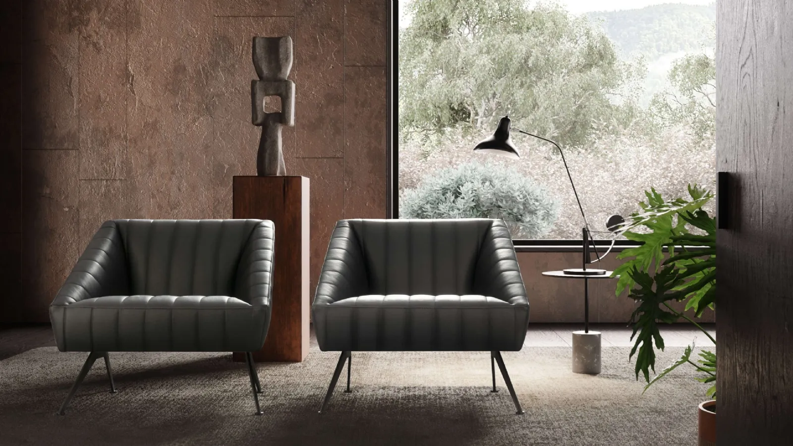 Marilin leather armchair by Valentini.