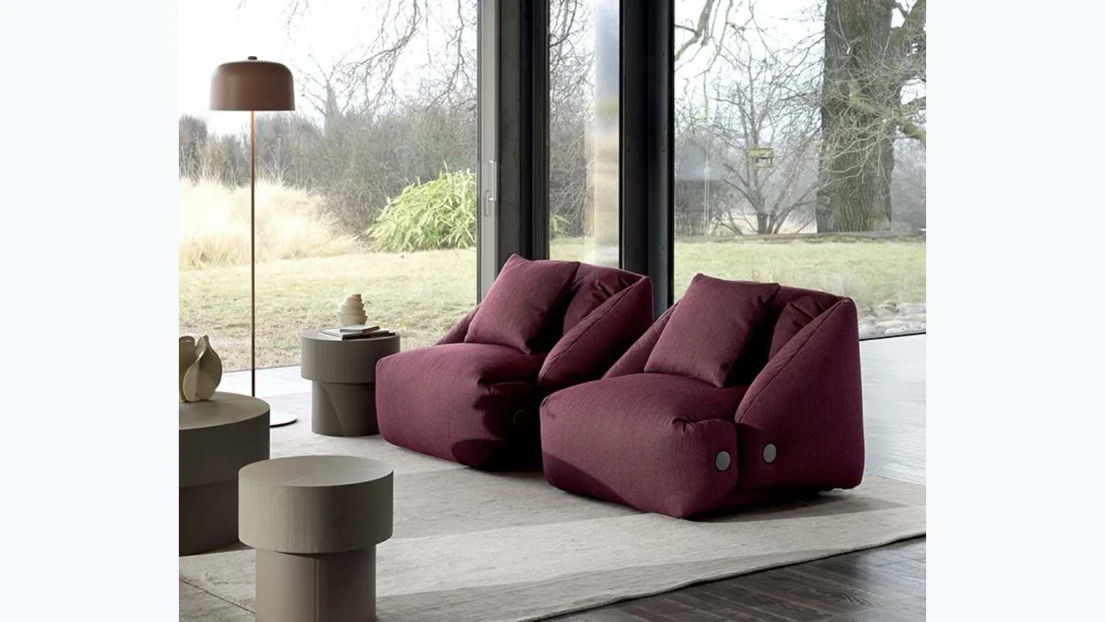 Upholstered fabric armchair Melville by Ditre Italia.