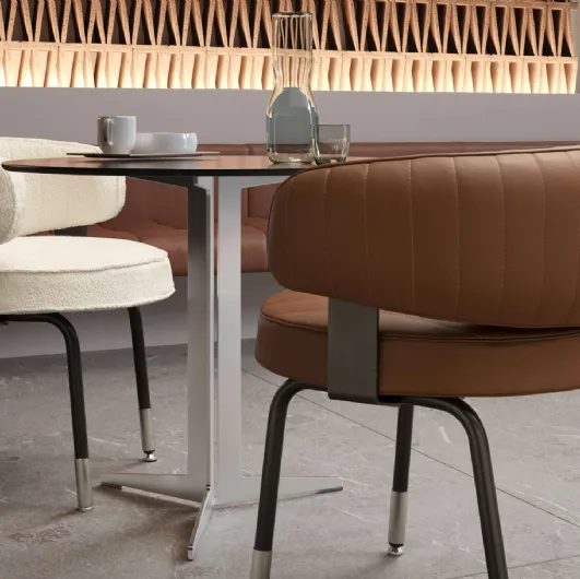 Miss leather or fabric armchair by Valentini