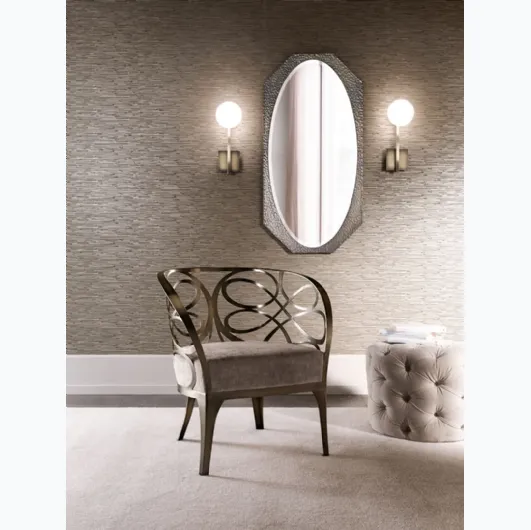 Design armchair Noè with base and backrest in iron by Cantori.