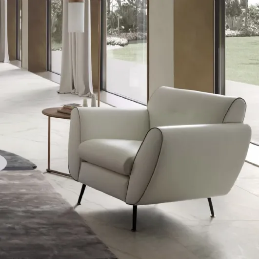 Leather armchair Olive by Presotto.