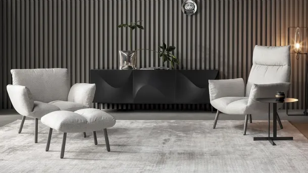 Pil armchair upholstered in fabric by Bonaldo.