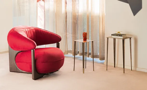 Ruby Lounge leather armchair by Cattelan Italia