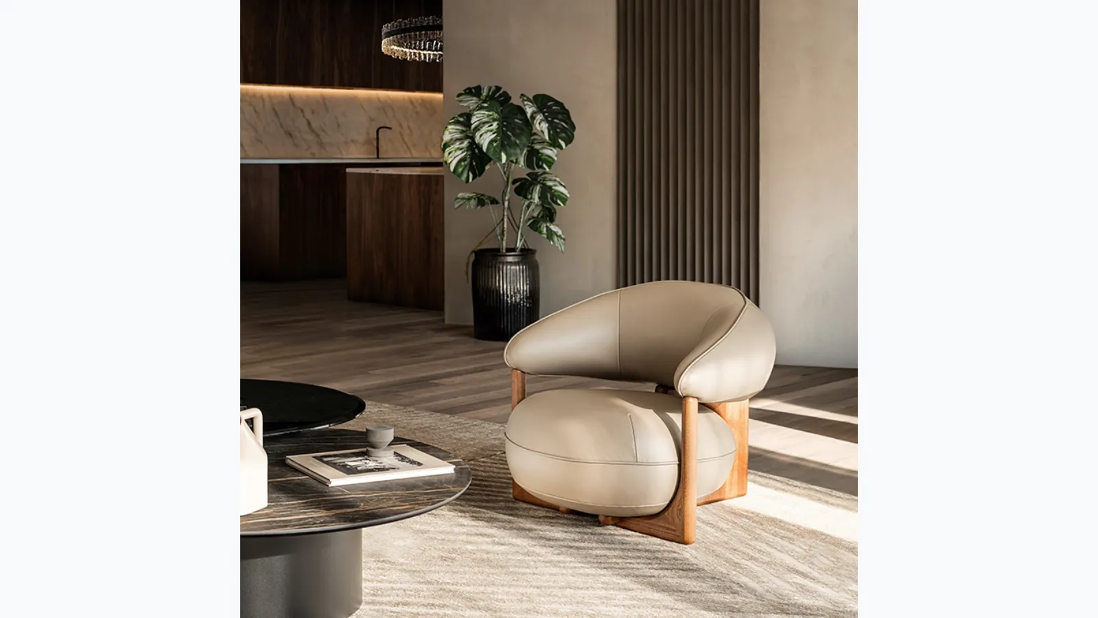 Ruby Lounge leather armchair by Cattelan Italia