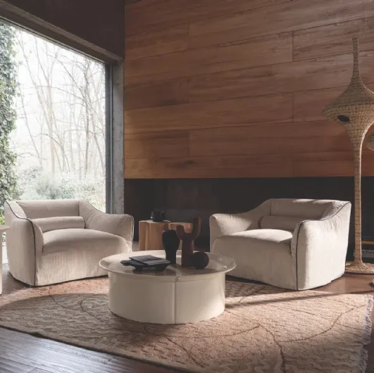 Saia upholstered fabric armchair by Gervasoni.