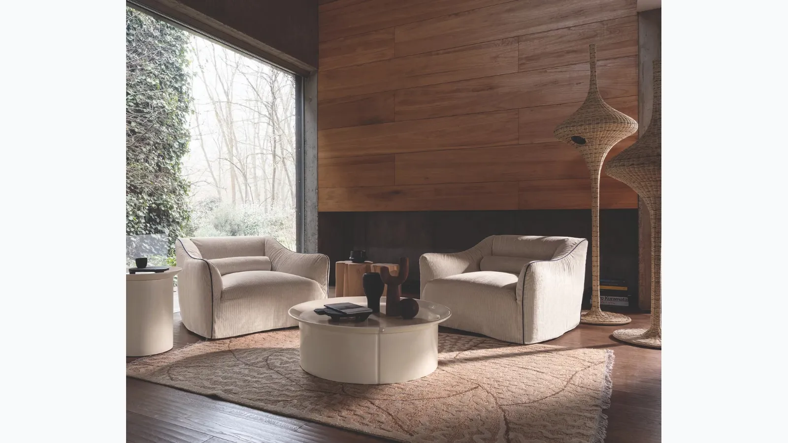 Saia upholstered fabric armchair by Gervasoni.