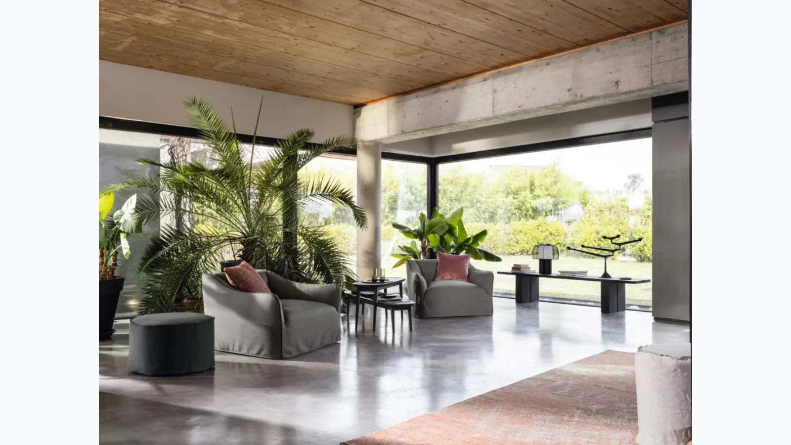 Saia upholstered fabric armchair by Gervasoni