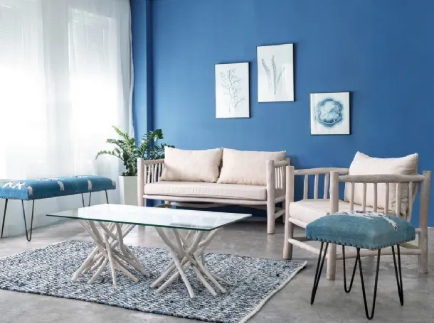 Whitewashed teak armchair Shael by Bizzotto