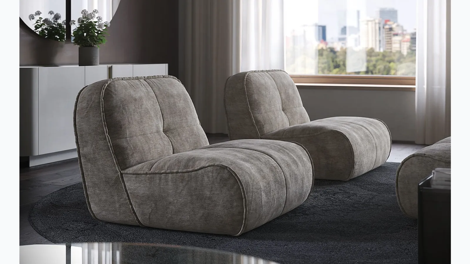 Spencer upholstered armchair by Cattelan Italia