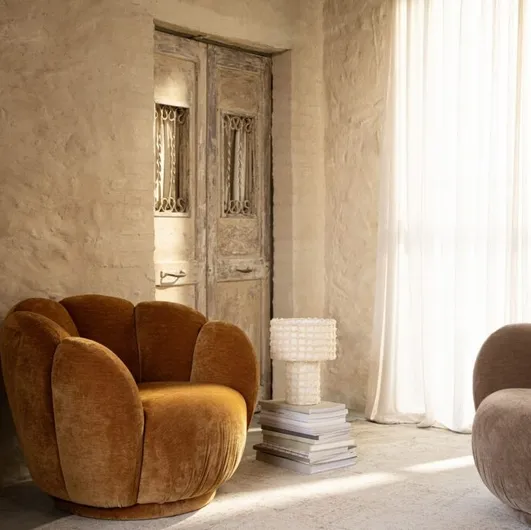 Tulip Armchair in Velvet by Bizzotto