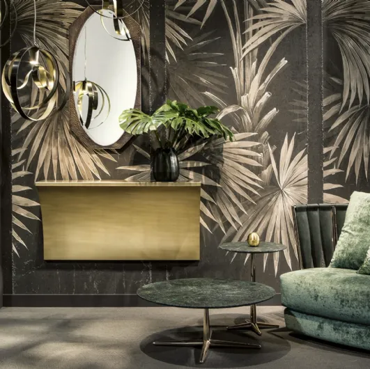 Leather and fabric Twist armchair by Cantori.