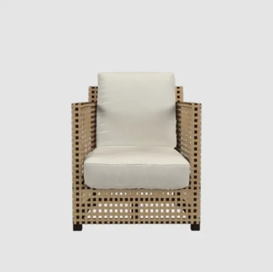 Armchair in parchment and WK fabric by Gervasoni.