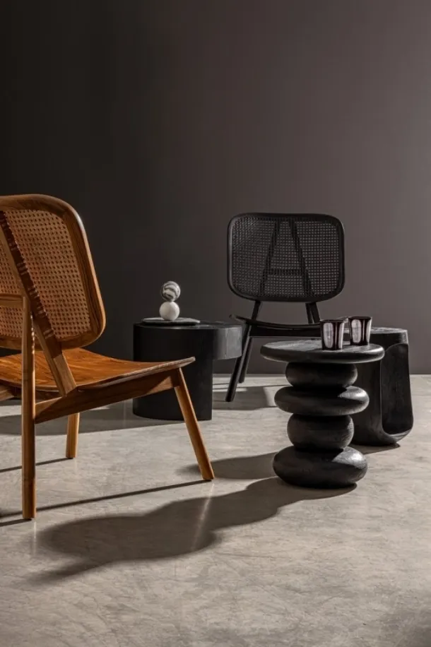 Wood and rattan armchair Yves by Bizzotto.