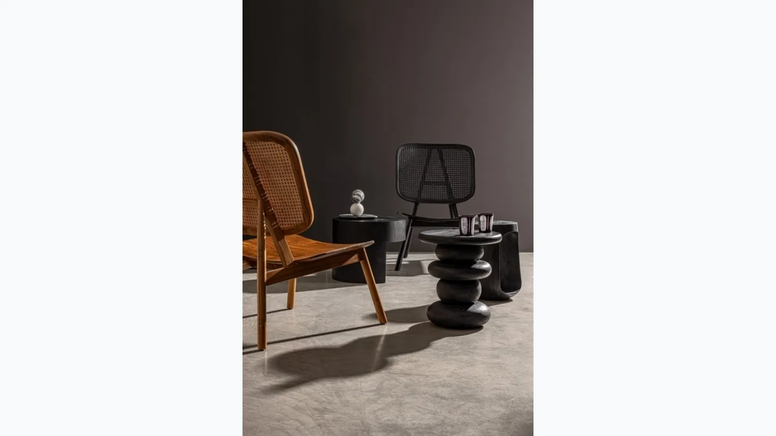 Wood and rattan armchair Yves by Bizzotto.